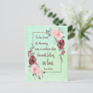 Jane Austen Quote To be fond of dancing Postcard
