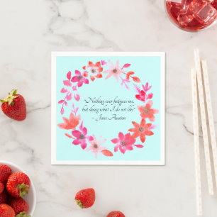 Jane Austen Self-Care Quote – Mansfield Park  Napkin