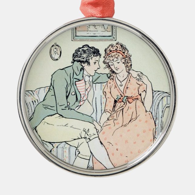 Jane Austen Sense and Sensibility Christmas Metal Tree Decoration (Front)