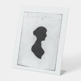 Jane Austen silhouette Pedestal Sign