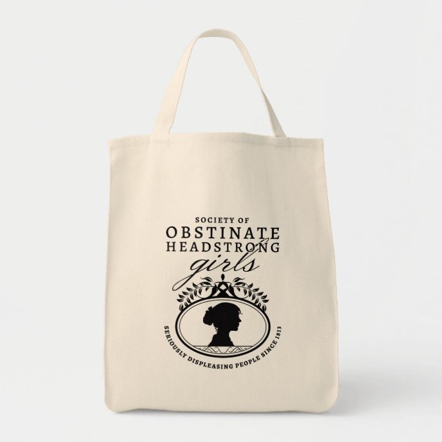Jane Austen Society of Obstinate Headstrong Girls Tote Bag (Front)