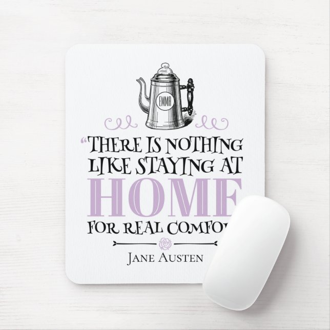 Jane Austen - Staying at Home - Coffee Pot Mouse Mat (With Mouse)