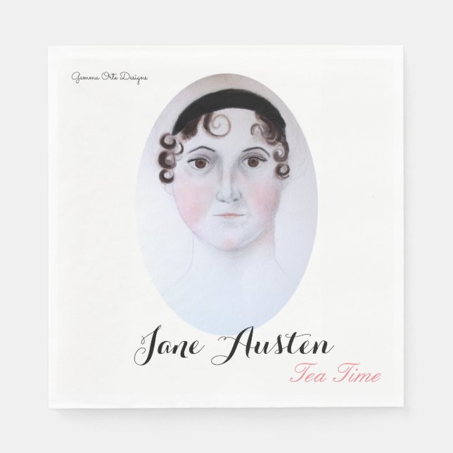 Jane Austen tea time paper napkin. Napkin (Front)