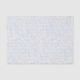 Jane Austen Text White Blue Tissue Paper