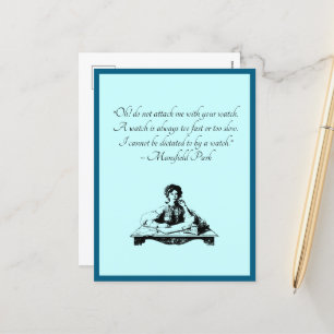 Jane Austen Time Quote – Mansfield Park Vintage Holiday Postcard