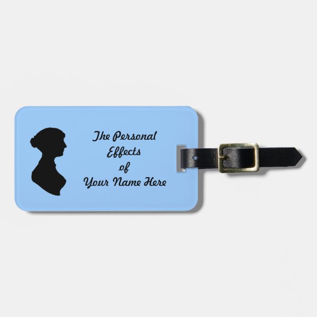 Jane Austen Victorian Luggage Tag (Front Horizontal)