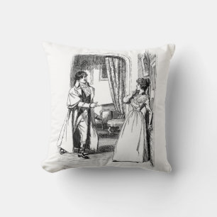 Jane Austen vintage Book Illustration Cushion