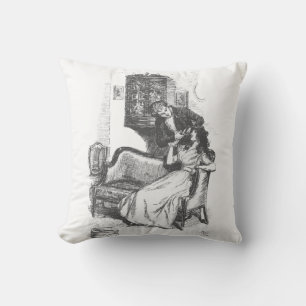 Jane Austen vintage Book Illustration Cushion