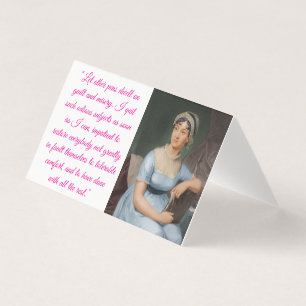 Jane Austen w/ quote (pink) Folded Card
