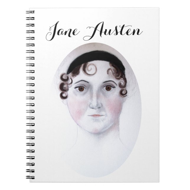 Jane Austen watercolor portrait spiral notebook. Notebook (Front)