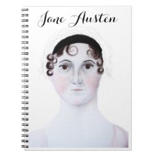 Jane Austen watercolor portrait spiral notebook. Notebook