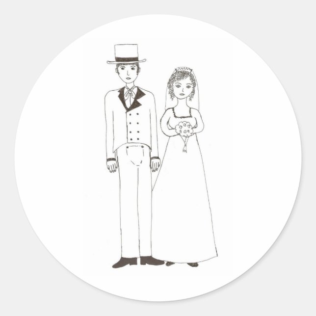 Jane Austen Wedding Classic Round Sticker (Front)