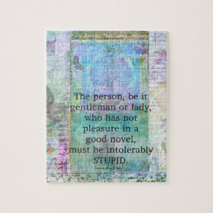 Jane Austen witty book quote Jigsaw Puzzle
