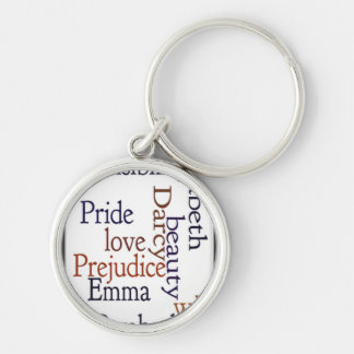 Jane Austen Word Art Key Ring