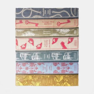 Jane Austen's Books Fleece Blanket