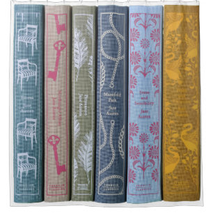 Jane Austen's books Shower Curtain