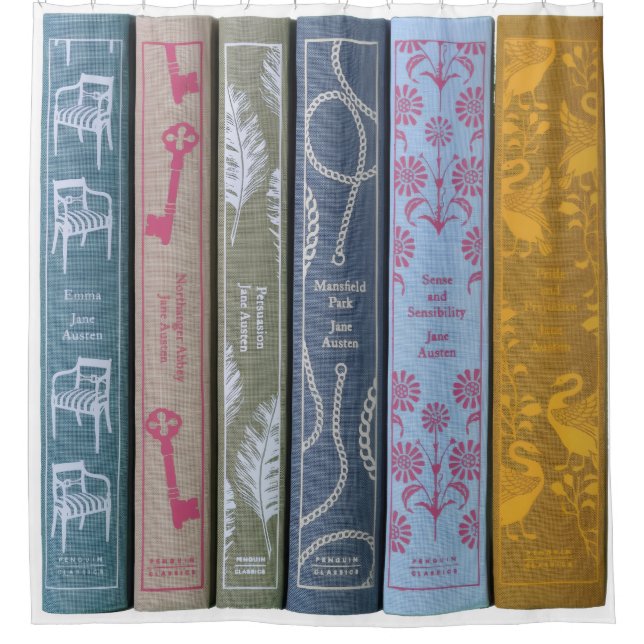 Jane Austen's books Shower Curtain (Front)