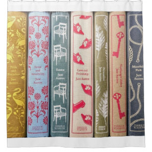 Jane Austen's books Shower Curtain