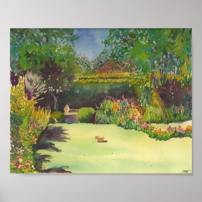 Jane Austen's Garden II Watercolor Print (Front)