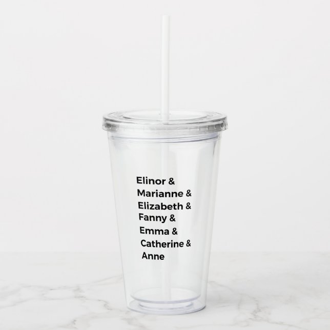 Jane Austen's Heroines I Acrylic Tumbler (Front)