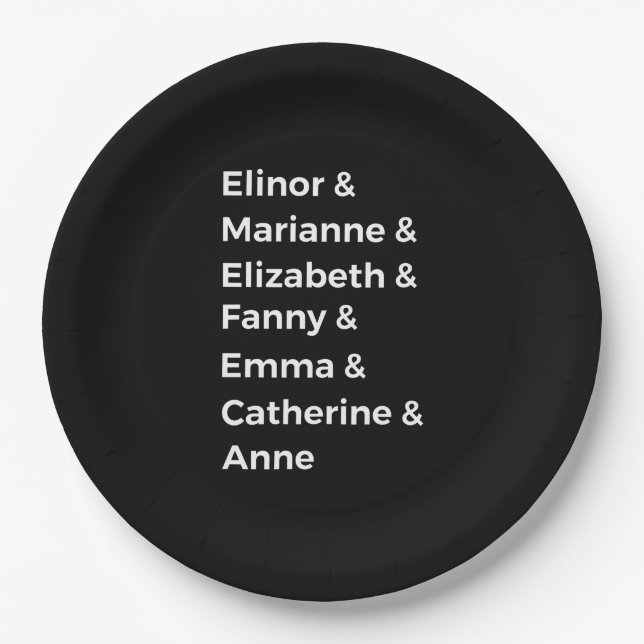 Jane Austen's Heroines I Paper Plate (Front)