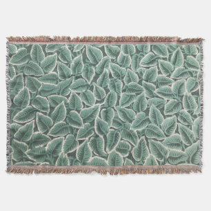 Jane Austen's Home Leaf Wallpaper Throw Blanket