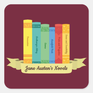 Jane Austen's Novels III Square Sticker