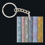 Jane Austen's novels on a  Keychain<br><div class="desc">Jane Austen adds class to your style with the spines of her famous novels decorating this key chain</div>