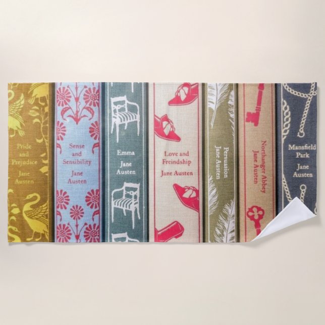Jane Austen's novels on a towel (Front)