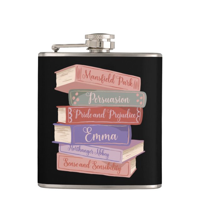 Jane Austen's Novels V Hip Flask (Front)