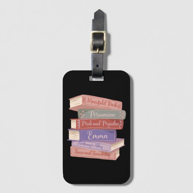 Jane Austen's Novels V Luggage Tag (Front Vertical)