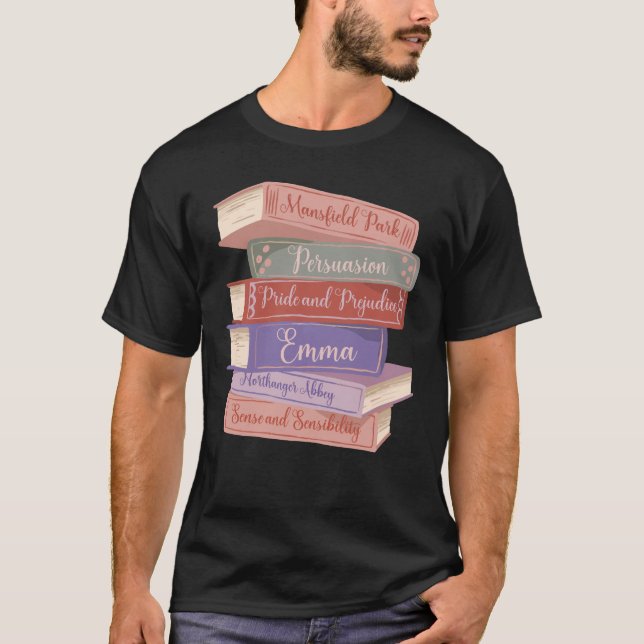 Jane Austen's Novels V T-Shirt (Front)