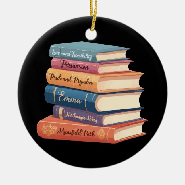 Jane Austen's Novels VII Ceramic Tree Decoration (Front)