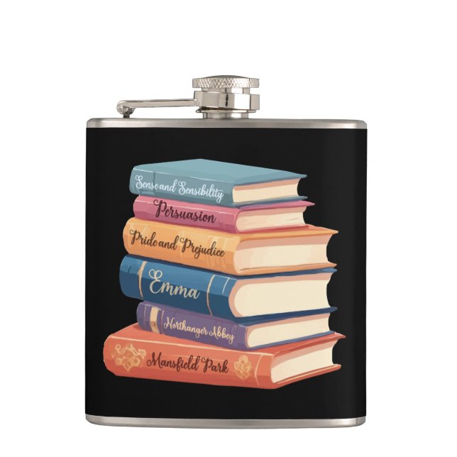 Jane Austen's Novels VII Hip Flask (Front)
