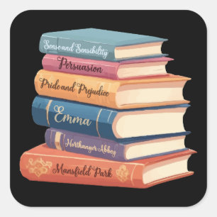 Jane Austen's Novels VII Square Sticker