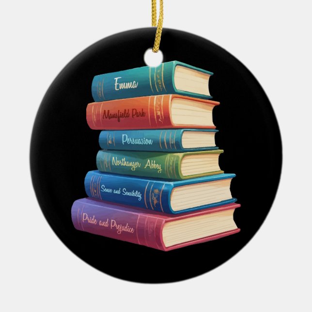 Jane Austen's Novels VIII Ceramic Tree Decoration (Front)