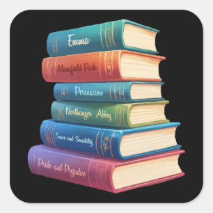 Jane Austen's Novels VIII Square Sticker