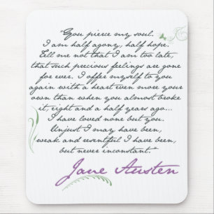 Jane Austen's Persuasion Quote #1 Mouse Mat