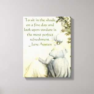 Jane Austen's Portrait +quote Canvas Print