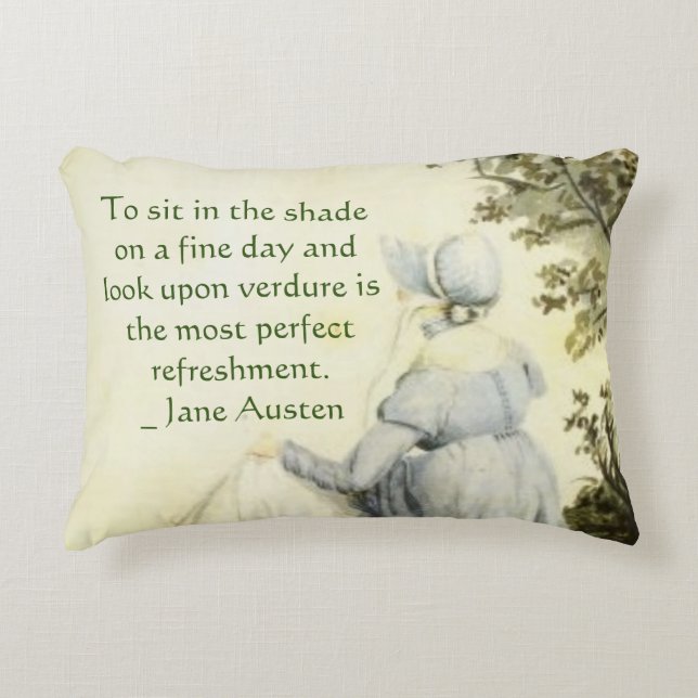 Jane Austen's Portrait +quote Decorative Cushion (Front)