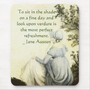 Jane Austen's Portrait +quote Mouse Mat