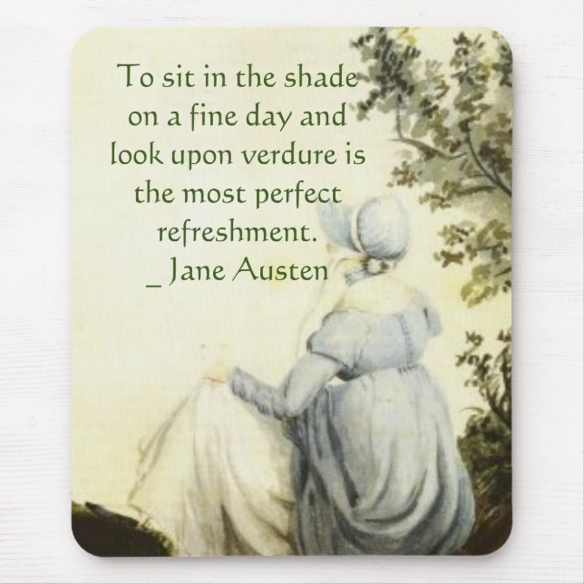 Jane Austen's Portrait +quote Mouse Mat (Front)