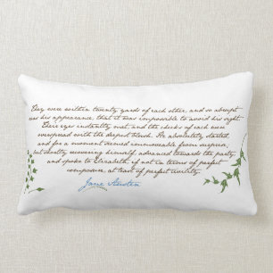 Jane Austen's Pride & Prejudice Quote #1 Lumbar Cushion
