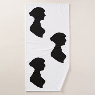 Jane Austen's silhouette Bath Towel
