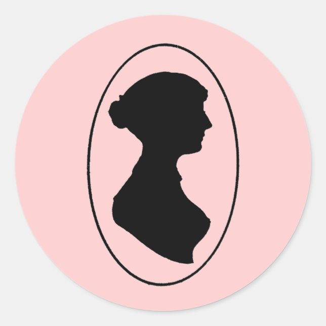 Jane Austen's Silhouette Classic Round Sticker (Front)