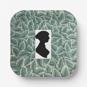 Jane Austen's Silhouette & Home Wallpaper Paper Plate