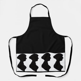 Jane Austen's Silhouette on Black Apron