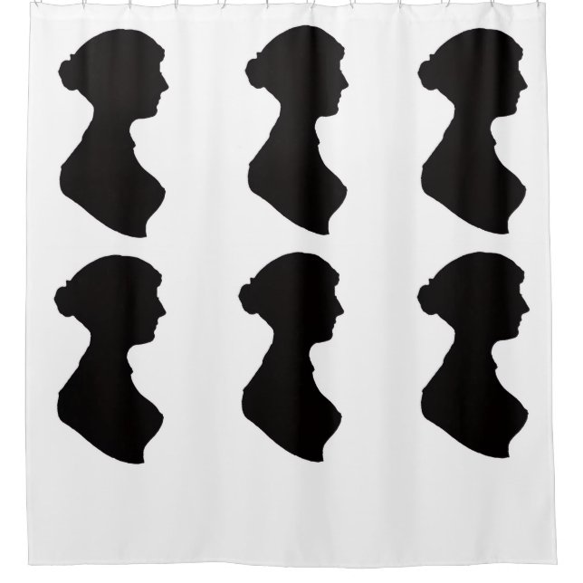 Jane Austen's silhouette Shower Curtain (Front)