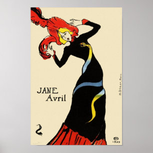 Jane Avril by Toulouse Lautrec Poster
