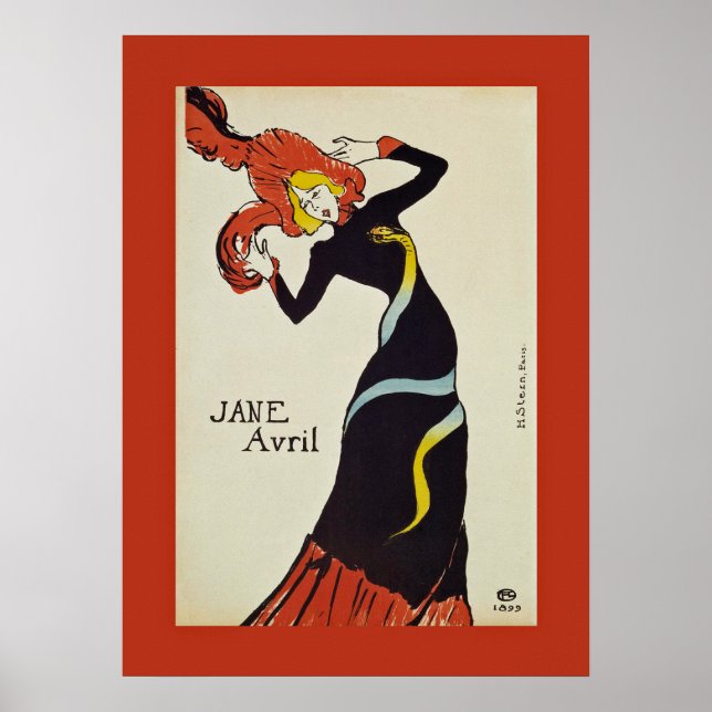 Jane Avril ~ Henri de Toulouse Lautrec 1899 Poster (Front)